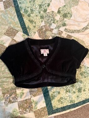 KIDS GAP  Black Velvet Cropped Bolero Shrug medium size 8-10